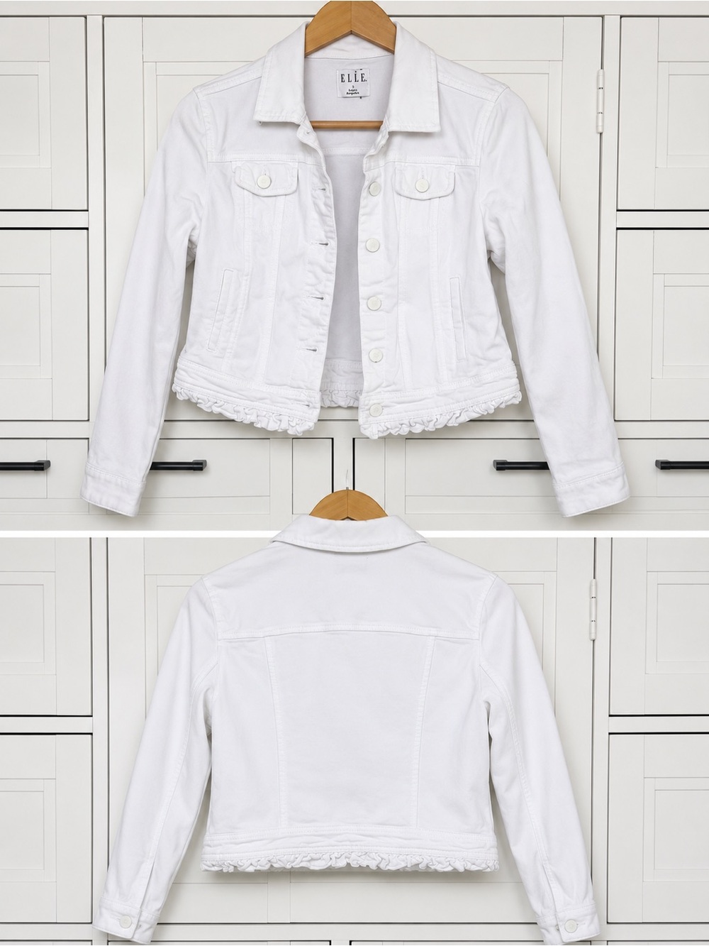 ELLE White Cropped Denim Jacket